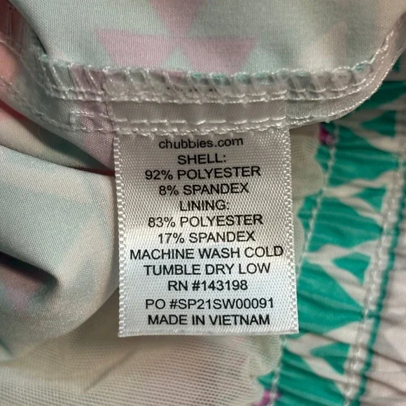 Chubbies Shorts Men M Colorful En Fuegos Aztec Mesh Lined Swim Trunk Beach - Picture 5 of 10